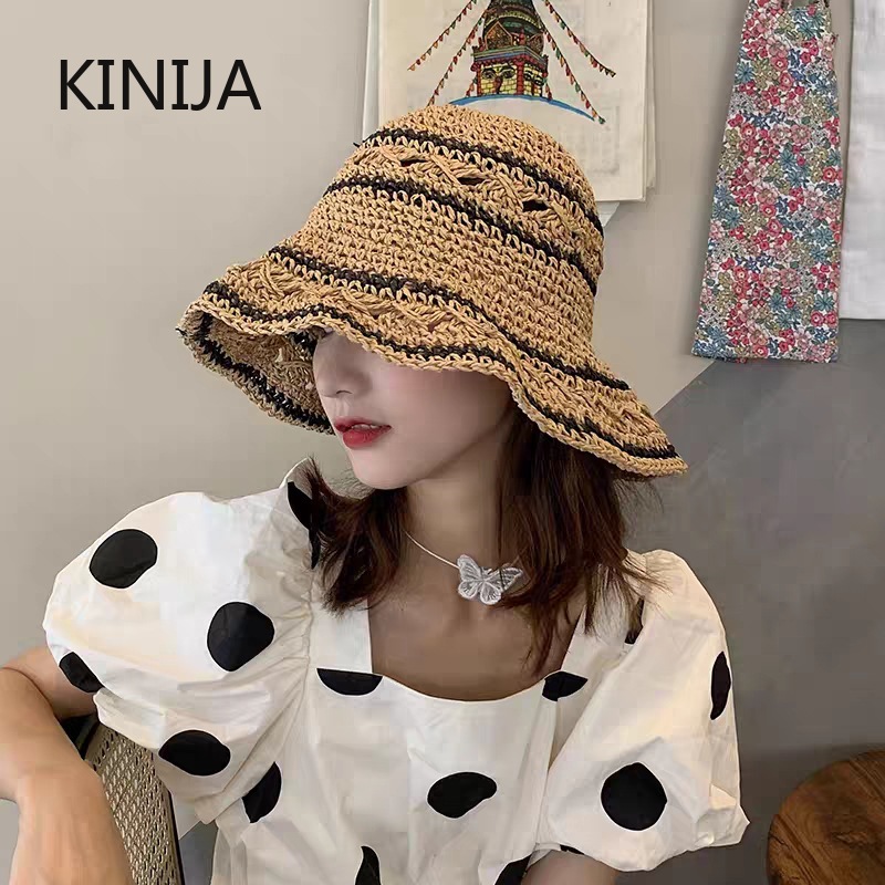 Yaz Şapka Kadın Hasır Güneş Şa - Bucket Hat Straw incelemesi ve fiyatı